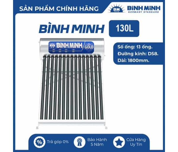 Máy nước nóng năng lượng mặt trời Bình Minh 130L